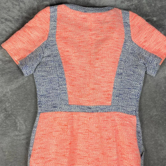 Sea New York Dress Womens 6 Sheath Color Block Zip Front Short Sleeve Mini - Picture 6 of 8